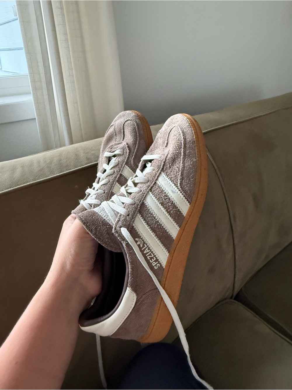 adidas Spezial Suede Sneakers in Earth strata with Gum Sole